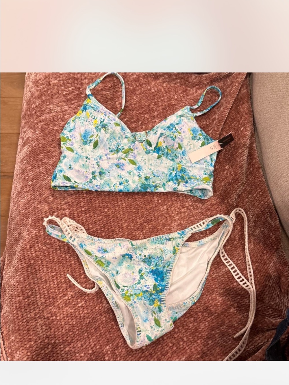 Victoria's Secret Floral Bikini Set - Blue, Green & White